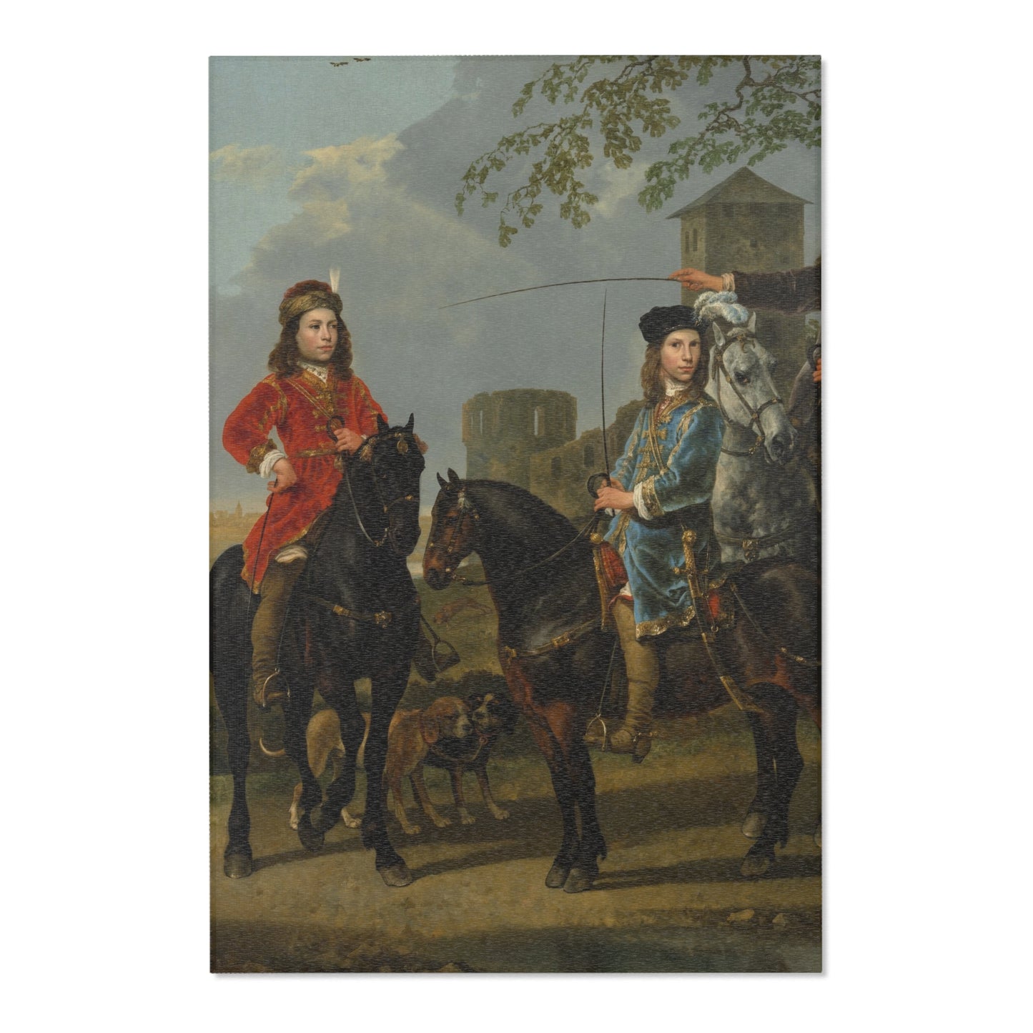 Equestrian Portrait of Cornelis (1639–1680) and Michiel Pompe van Meerdervoort (1638–1653) with Their Tutor and Coachman | Area Rug