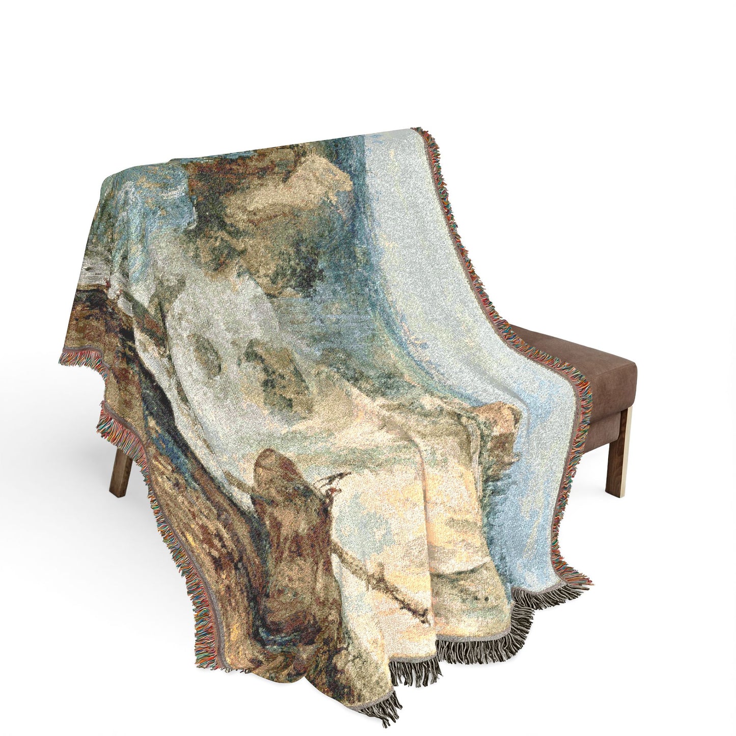Louis Gabriel Moreau - Waterfall | Woven Tapestry Blanket