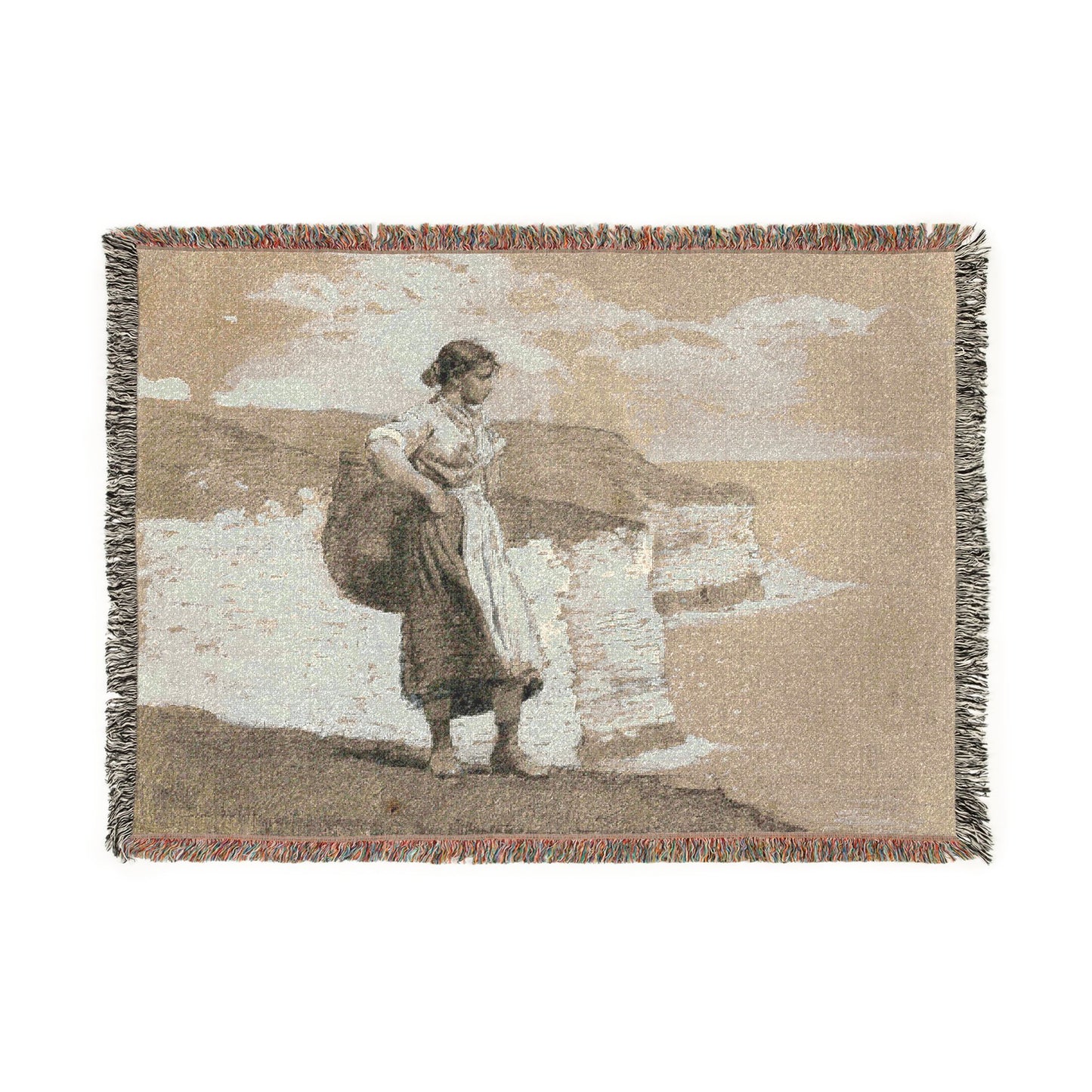 Winslow Homer - Flamborough Head, England | Woven Tapestry Blanket