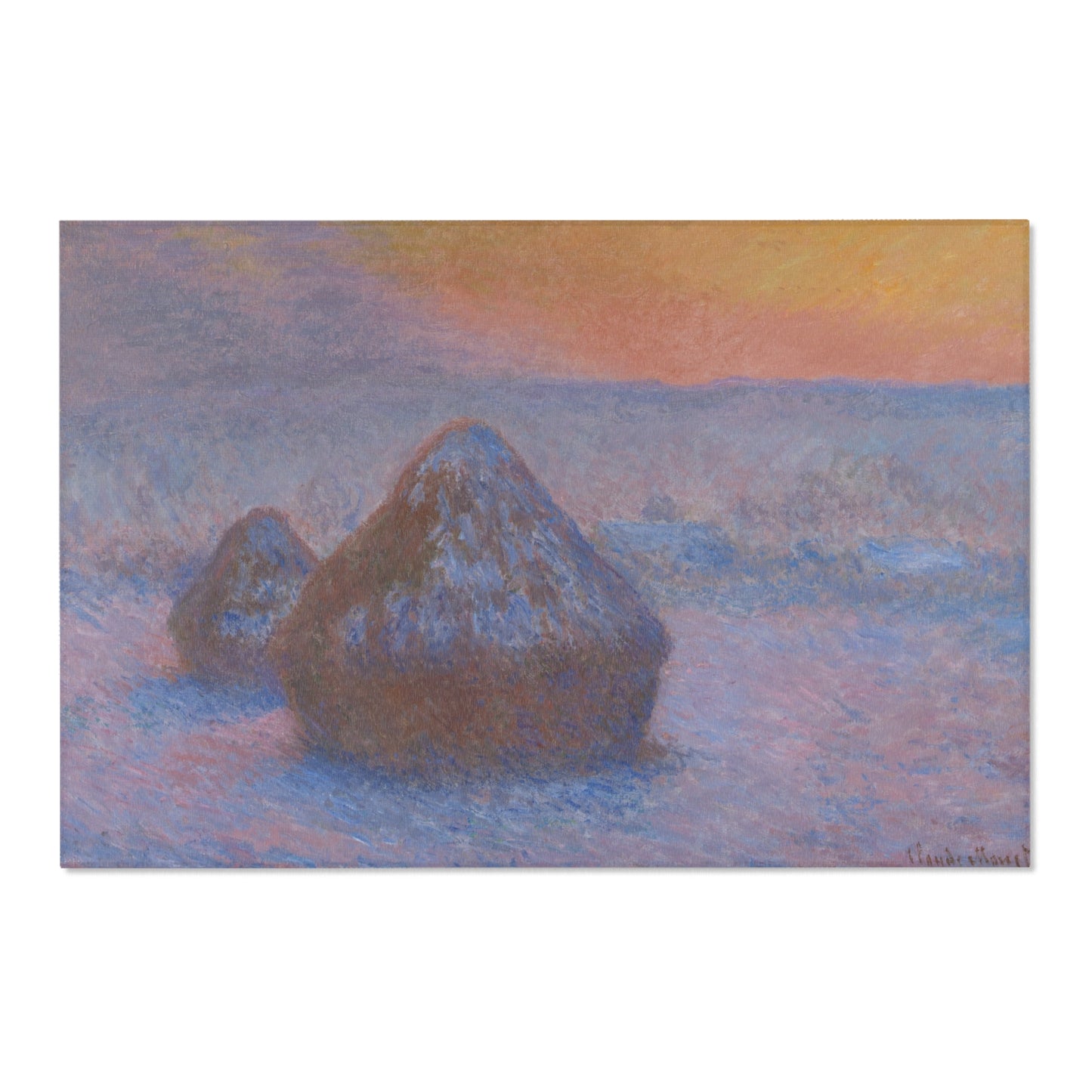Claude Monet - Stacks of Wheat (Sunset, Snow Effect) | Area Rug