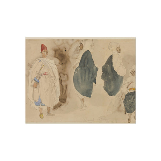 Four Sketches of Arab Men — Eugène Delacroix Fine Art Poster