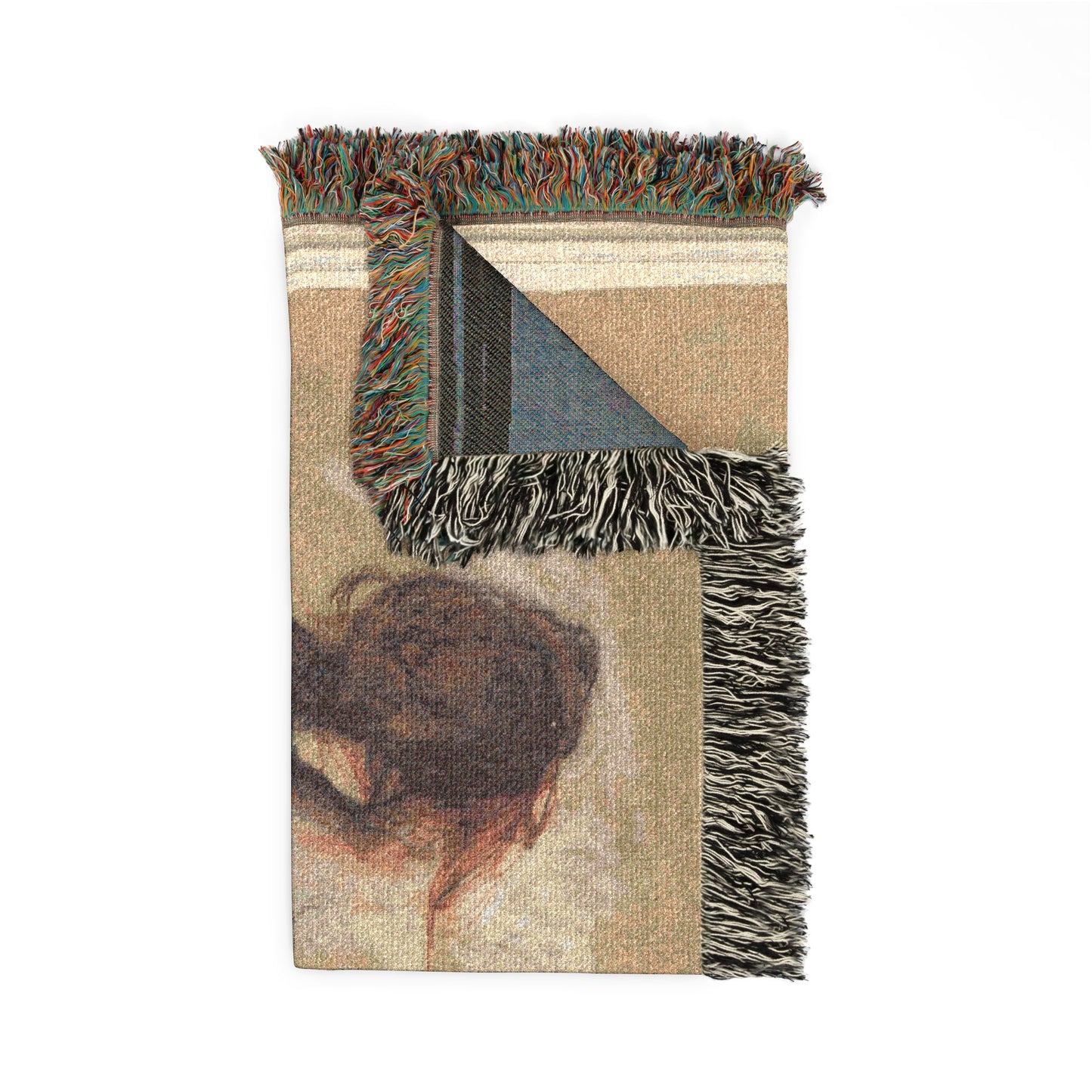 Eugène Delacroix - Crouching Woman | Woven Tapestry Blanket
