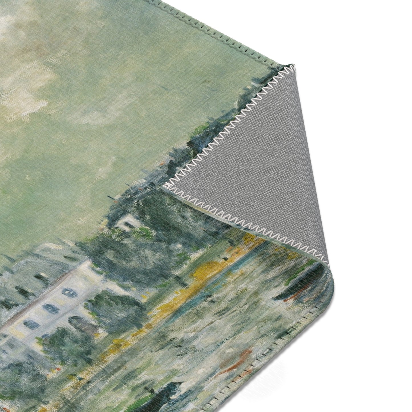 Alfred Sisley - Landscape along the Seine with the Institut de France and the Pont des Arts | Area Rug