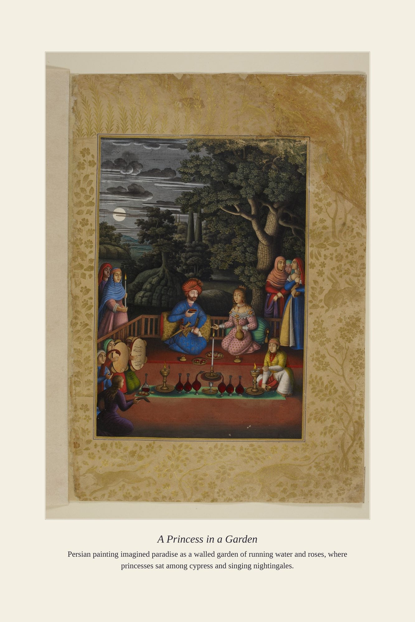 A Princess in a Garden — antique art print