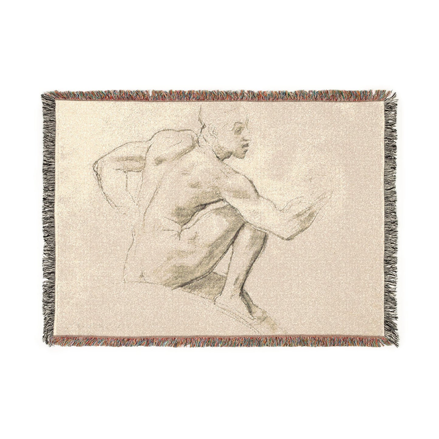 John Singer Sargent - Seated Male Nude | Woven Tapestry Blanket