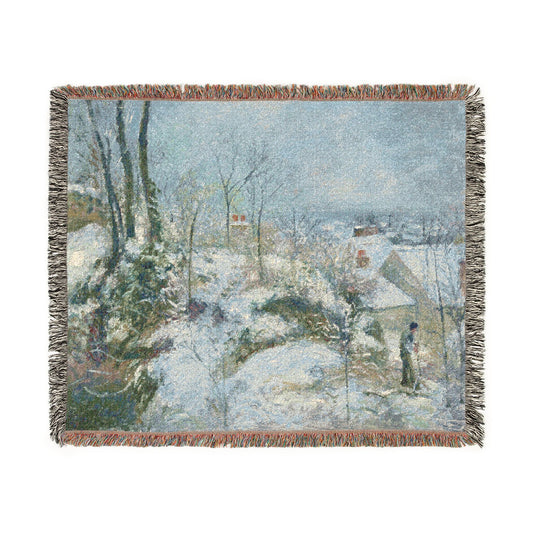 Rabbit Warren at Pontoise, Snow — Pissarro Tapestry Blanket