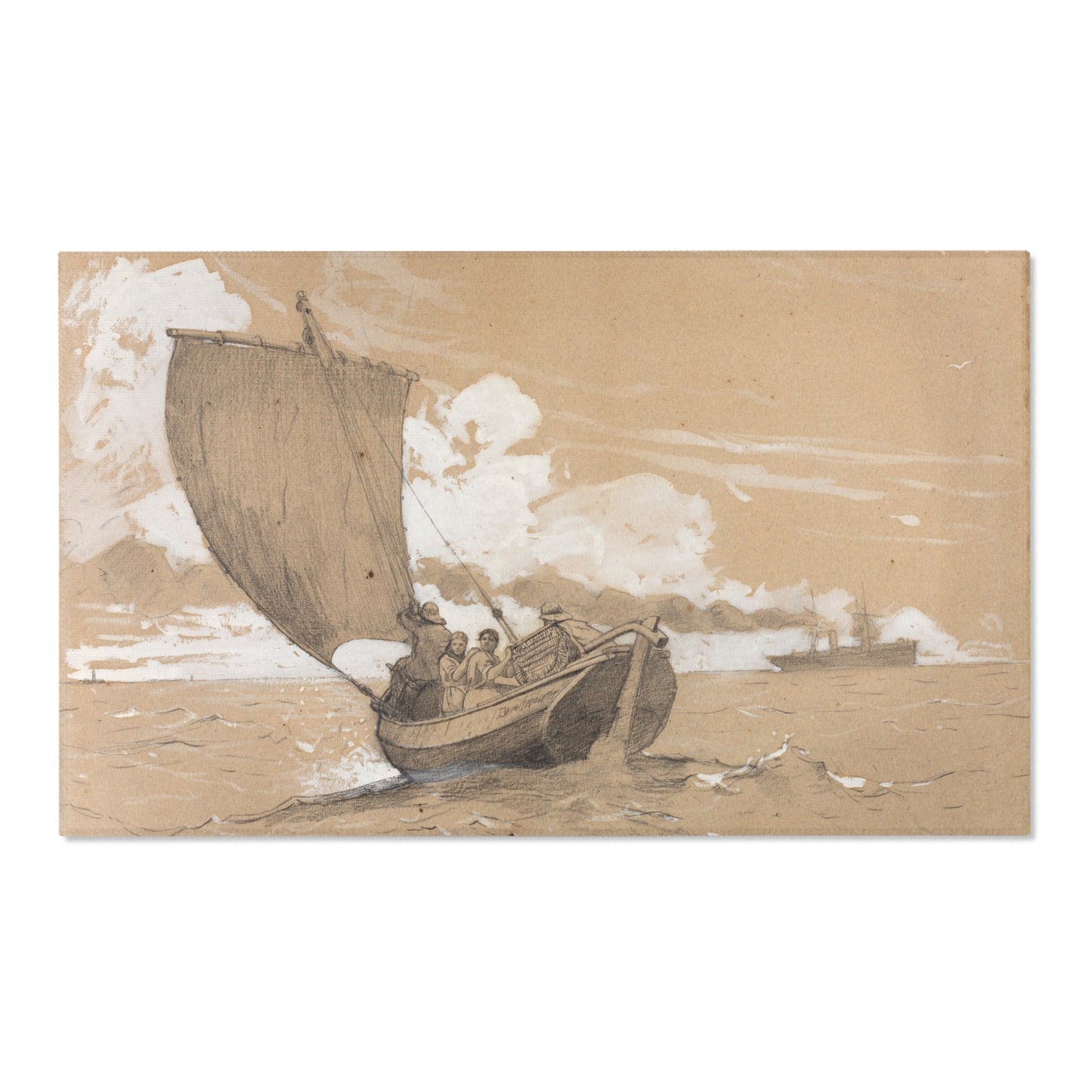 Winslow Homer - Fishing off Scarborough | Area Rug