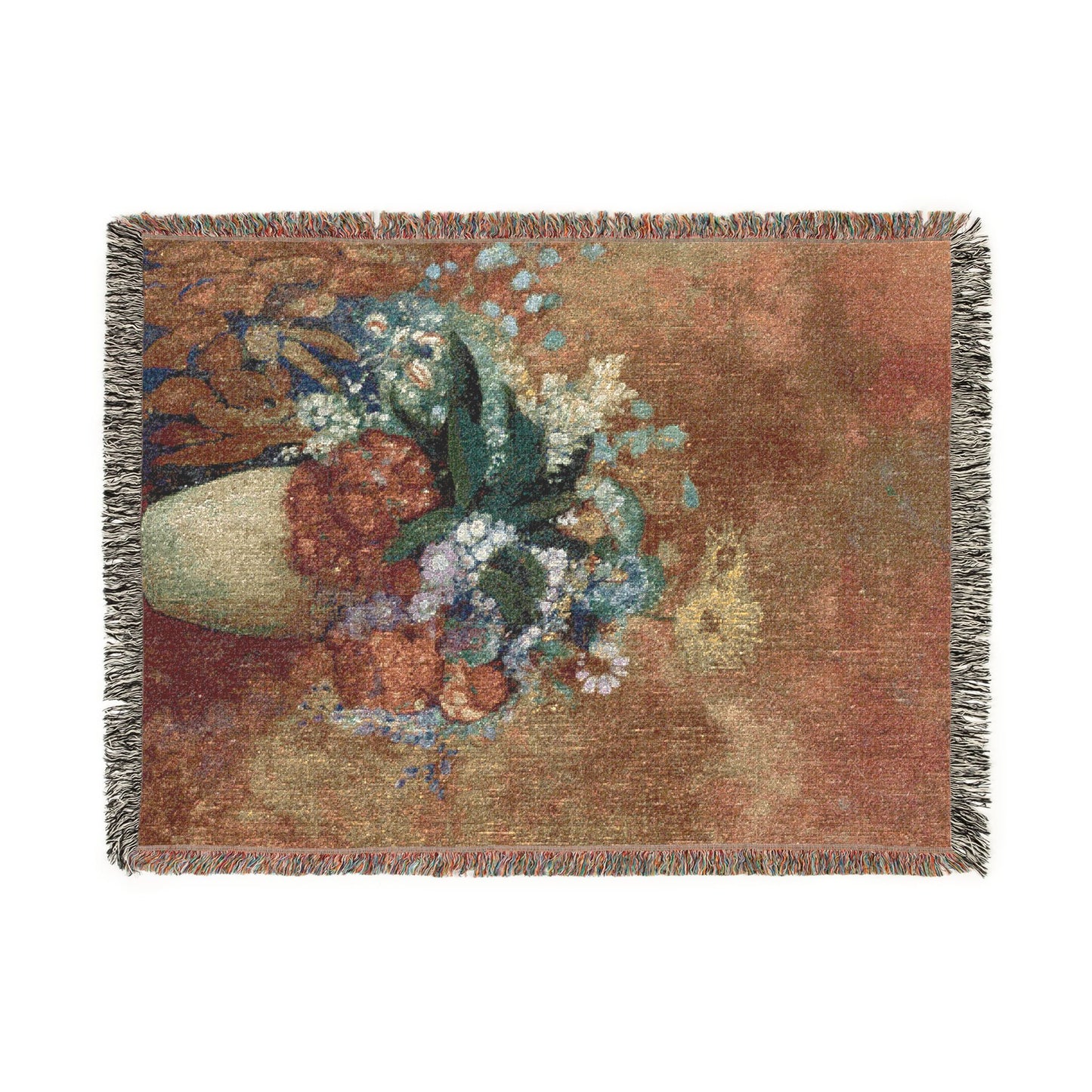 Vase of Flowers Woven Throw Blanket