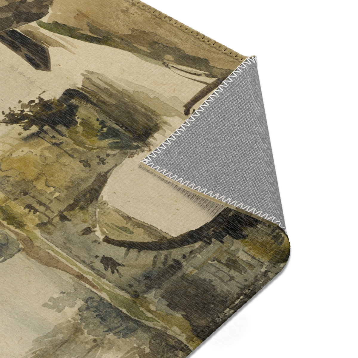 The Old Bridge at Mantes — Delacroix Area Rug