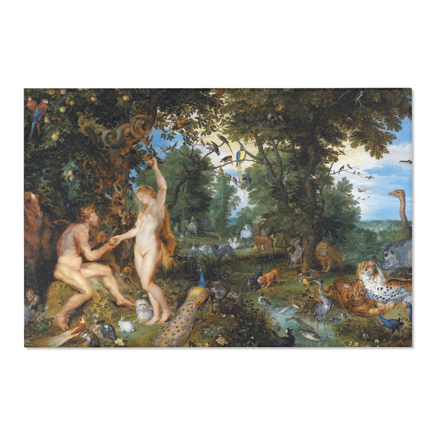 Jan Brueghel de Oude en Peter Paul Rubens - Het aards paradijs met de zondeval van Adam en Eva | Area Rug