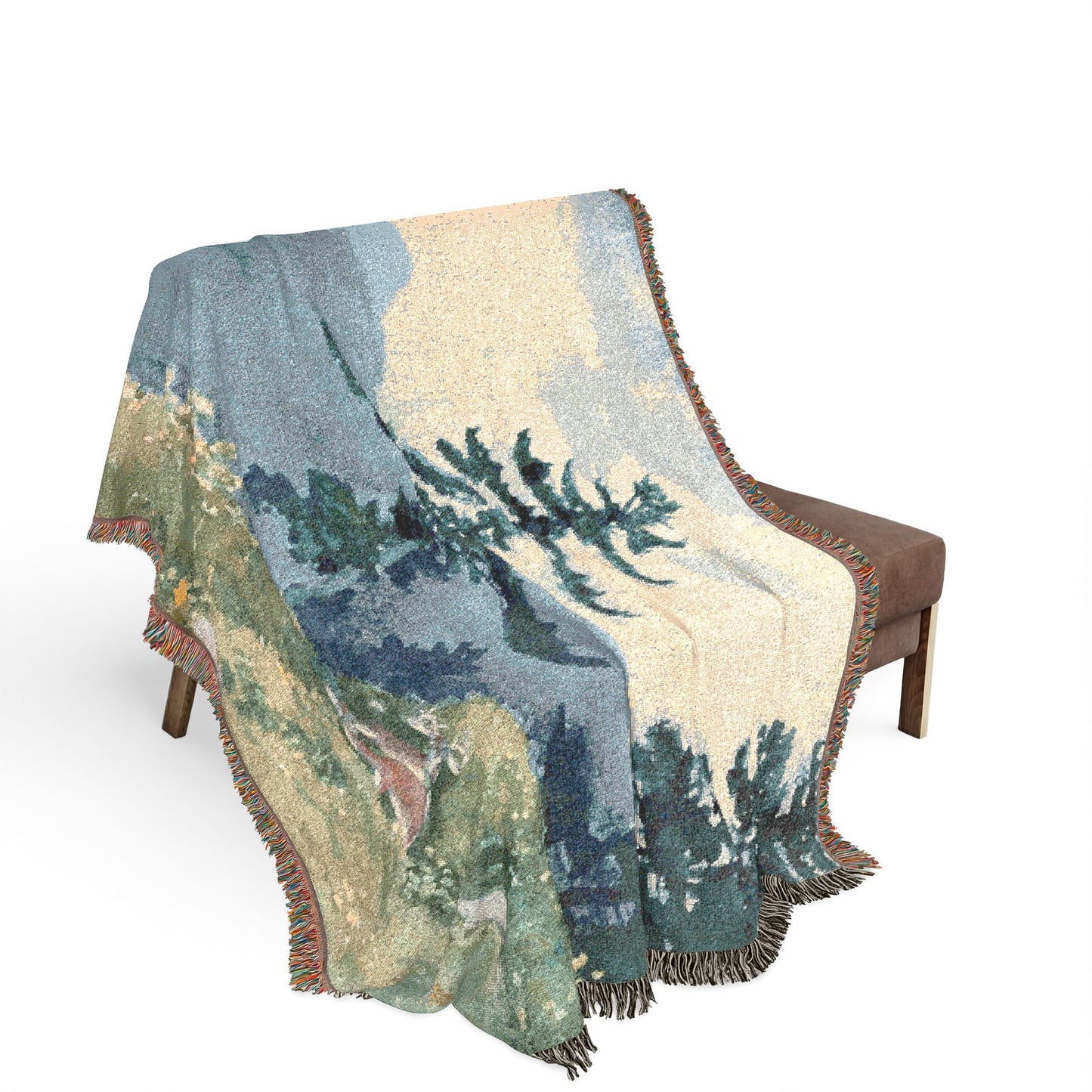 Winslow Homer - North Woods Club, Adirondacks (The Interrupted Tete-a-Tete) | Woven Tapestry Blanket