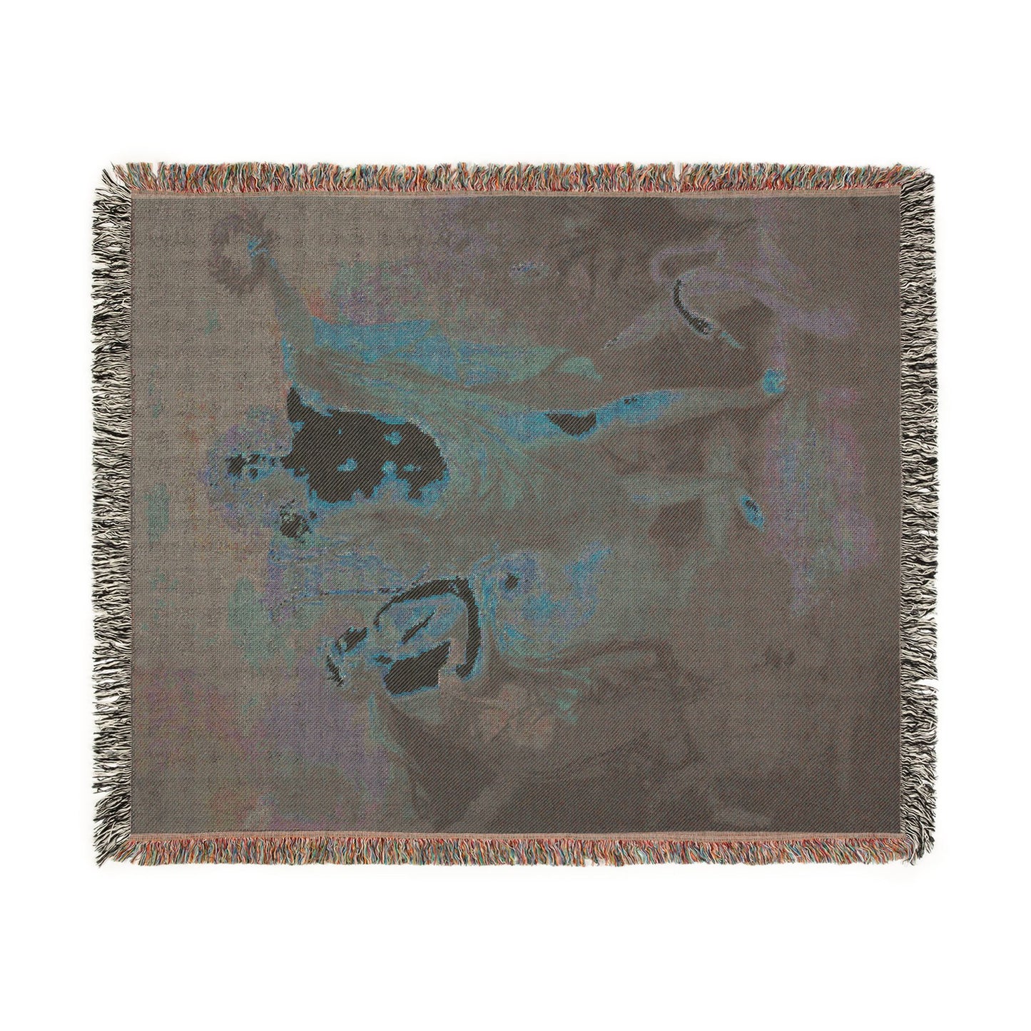 Apollo, God of Light, Eloquence, Poetry, and the Fine Arts with Urania, Muse of Astronomy Woven Throw Blanket