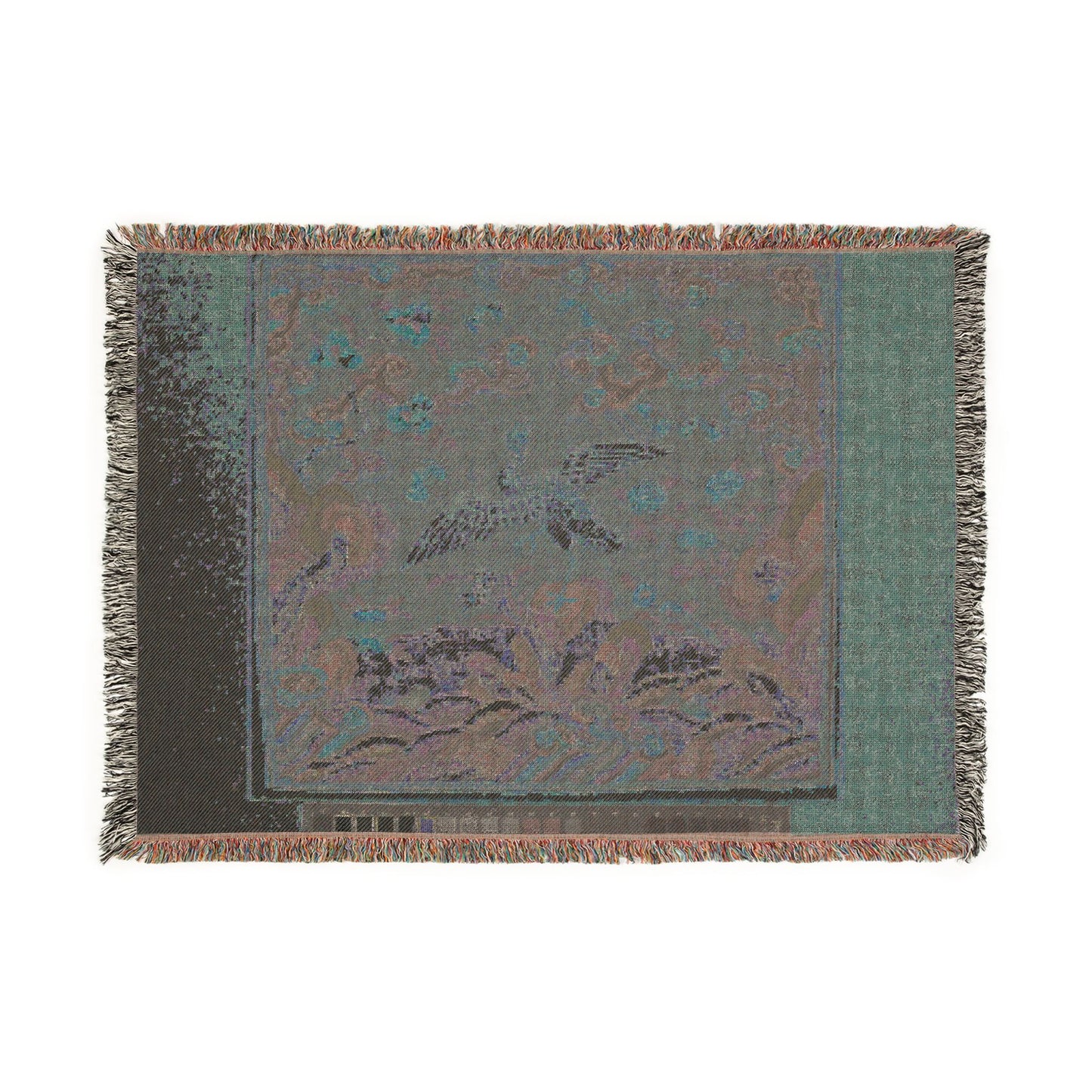 150_rank-badge-with-bird-and-flower-motifs | Woven Tapestry Blanket