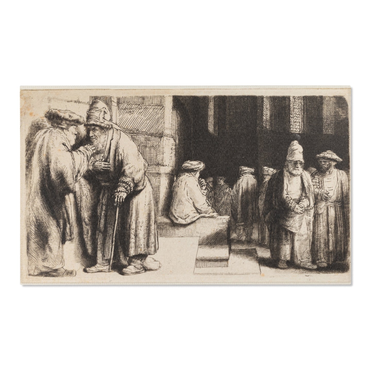 Rembrandt van Rijn - Jews in the Synagogue | Area Rug