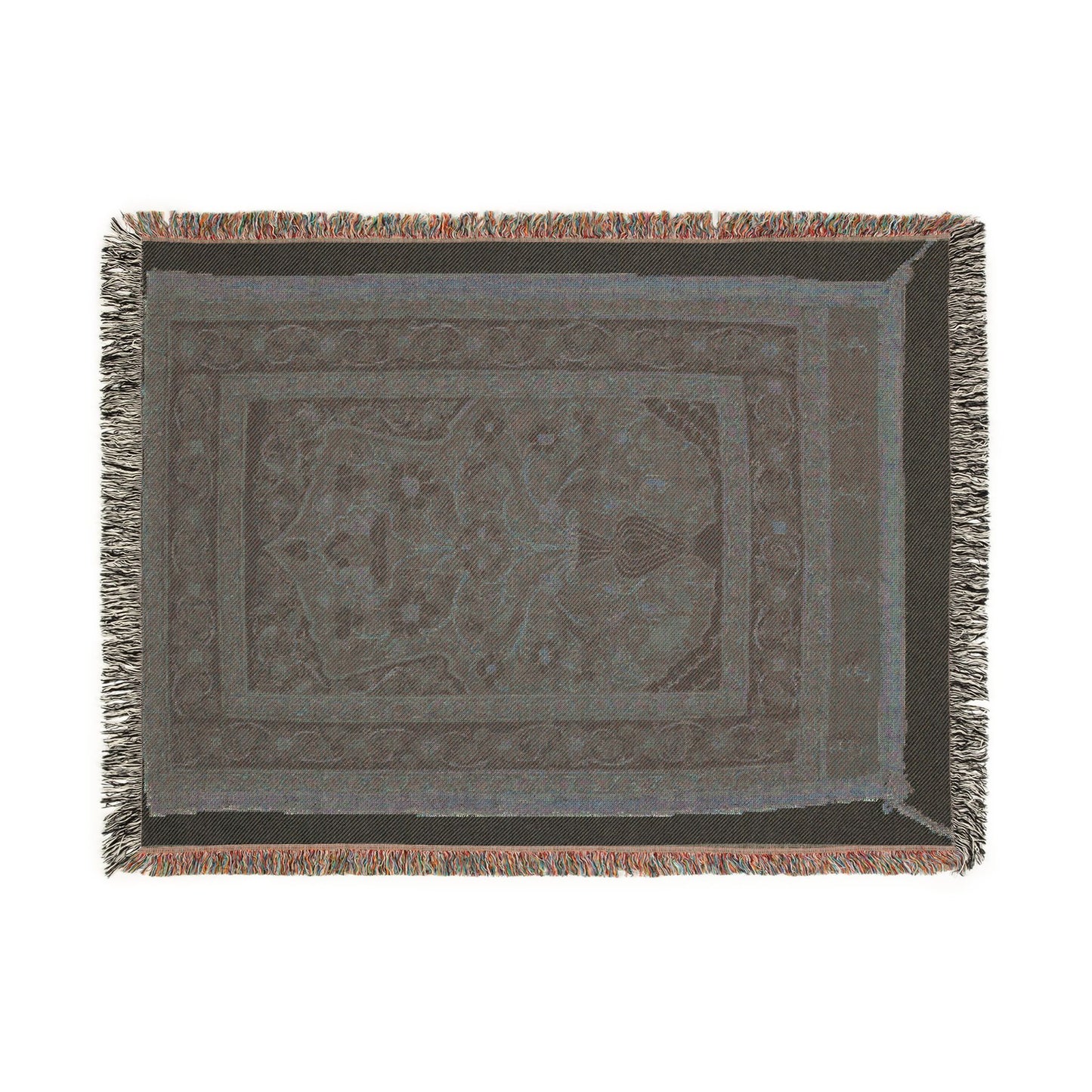 Royal Round Tent made for Muhammad Shah (wall panel with one design unit) Woven Throw Blanket