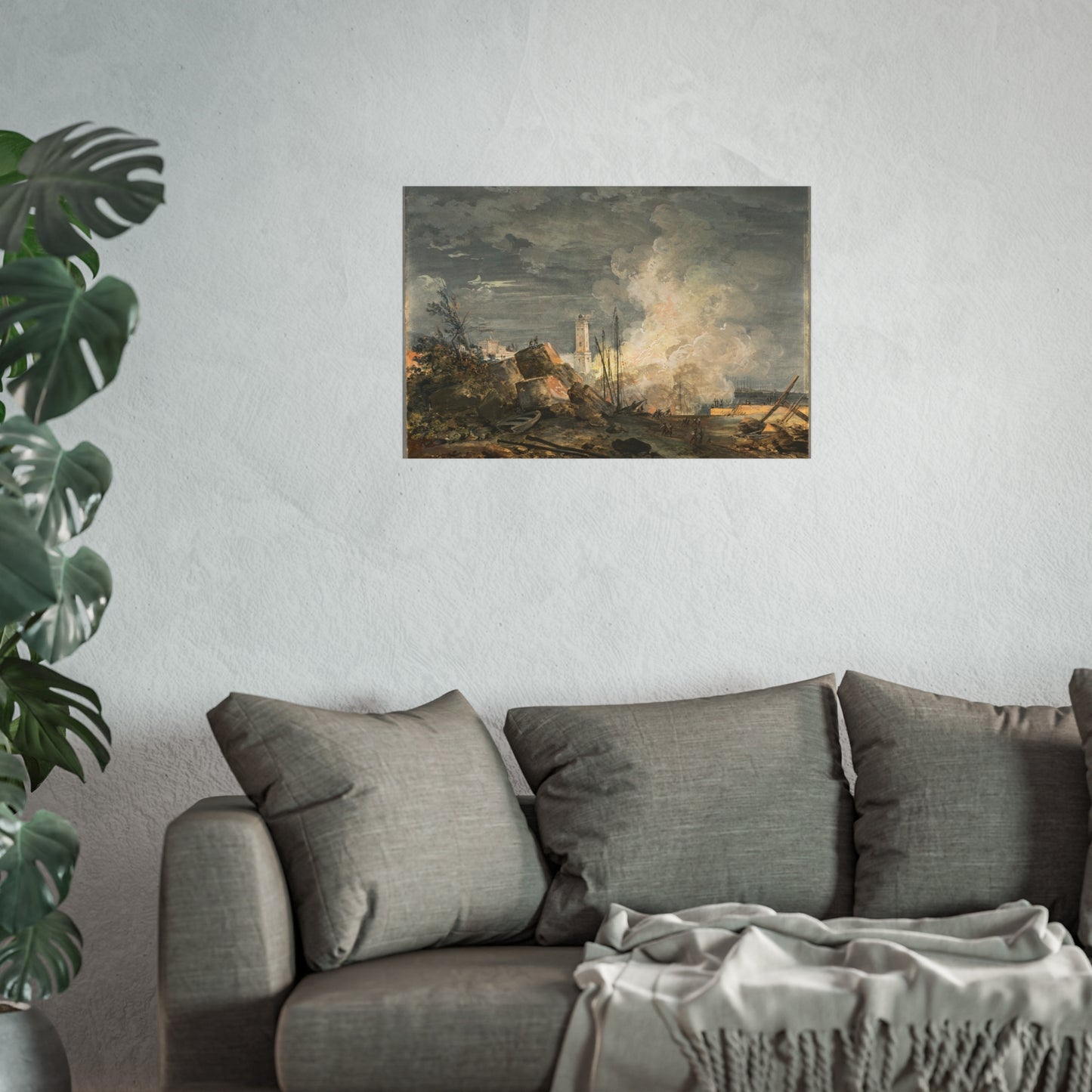 Louis Gabriel Moreau - Fire in the Port | Fine Art Poster