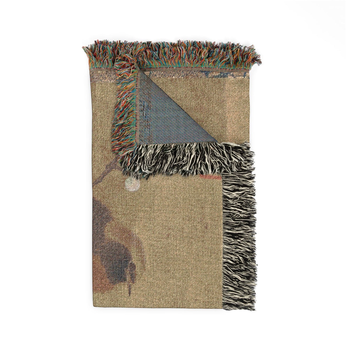 069_bird-on-a-flowering-branch | Woven Tapestry Blanket