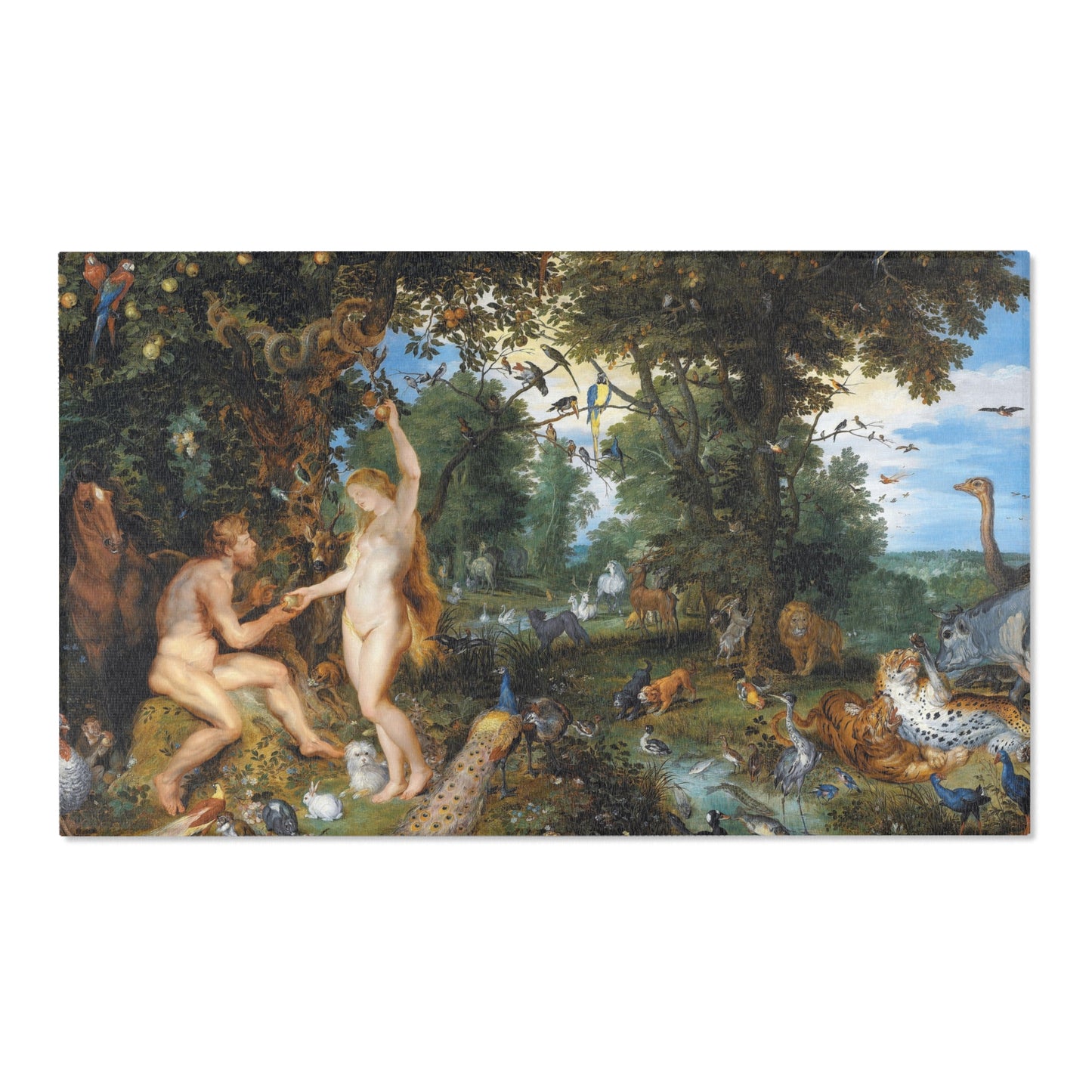 Jan Brueghel de Oude en Peter Paul Rubens - Het aards paradijs met de zondeval van Adam en Eva | Area Rug