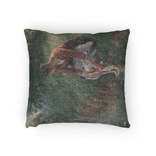 Woman Bathing Her Feet in a Brook — Pissarro Pillow