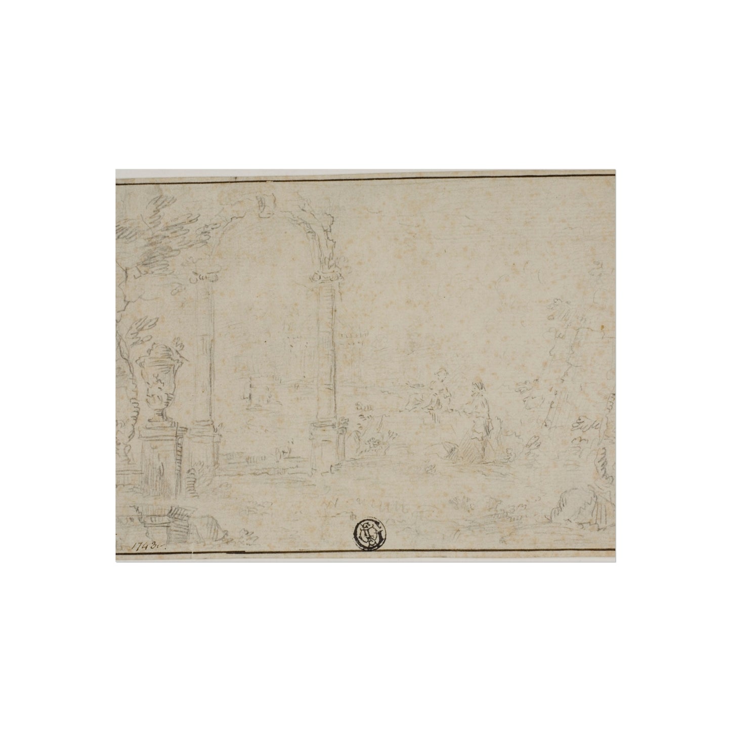 Style of Francesco Guardi - Ruins in a Park, Two Figures | Fine Art Poster