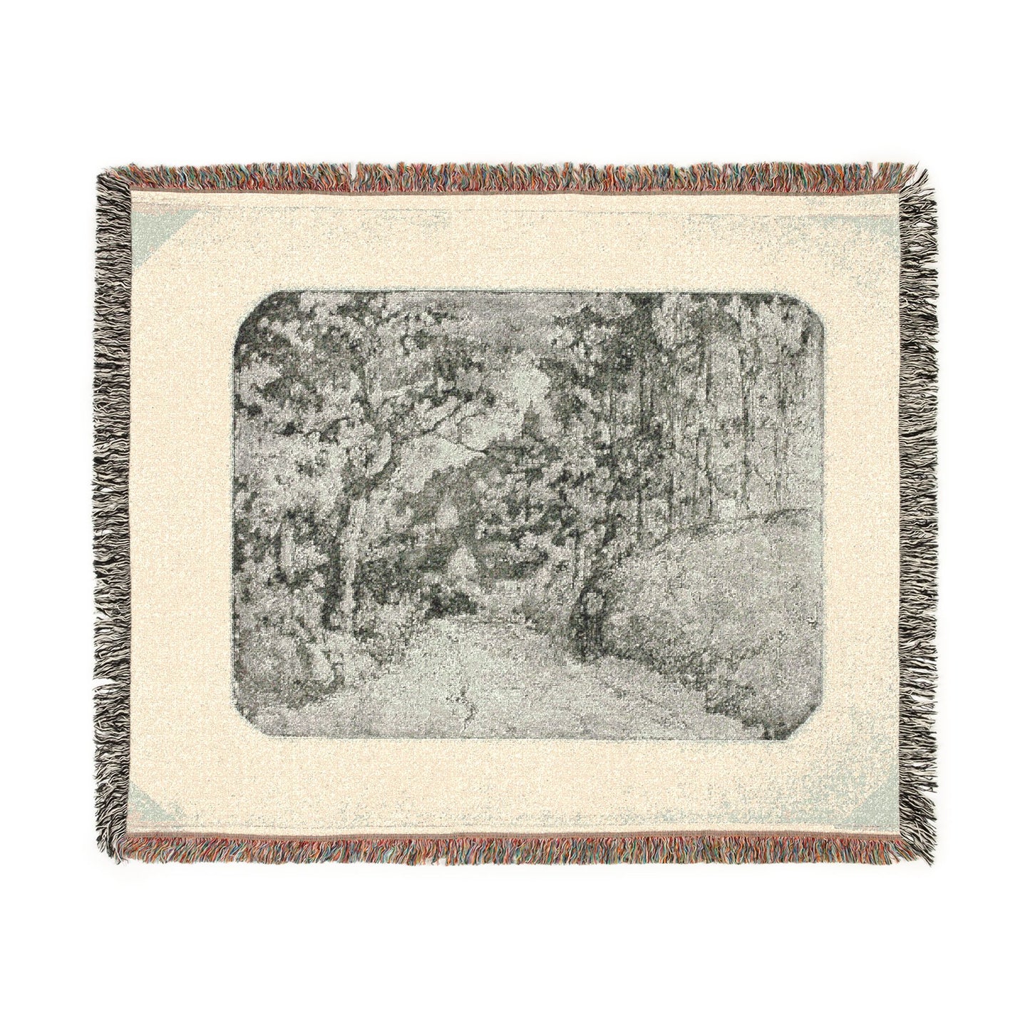 Camille Pissarro - Wooded Lane at Pontoise | Tapestry Blanket