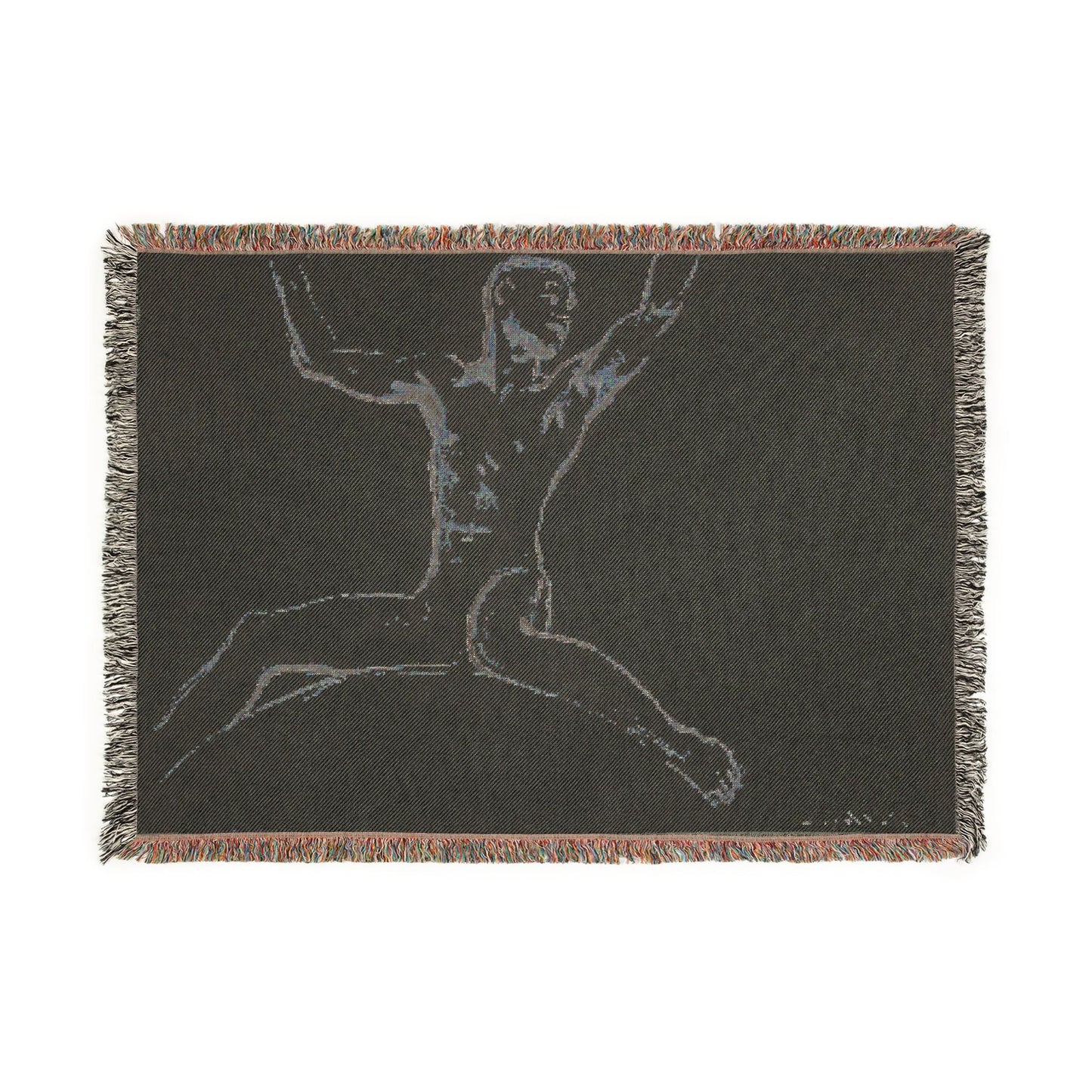 John Singer Sargent - Seated Male Nude, Arms Uplifted | Woven Tapestry Blanket