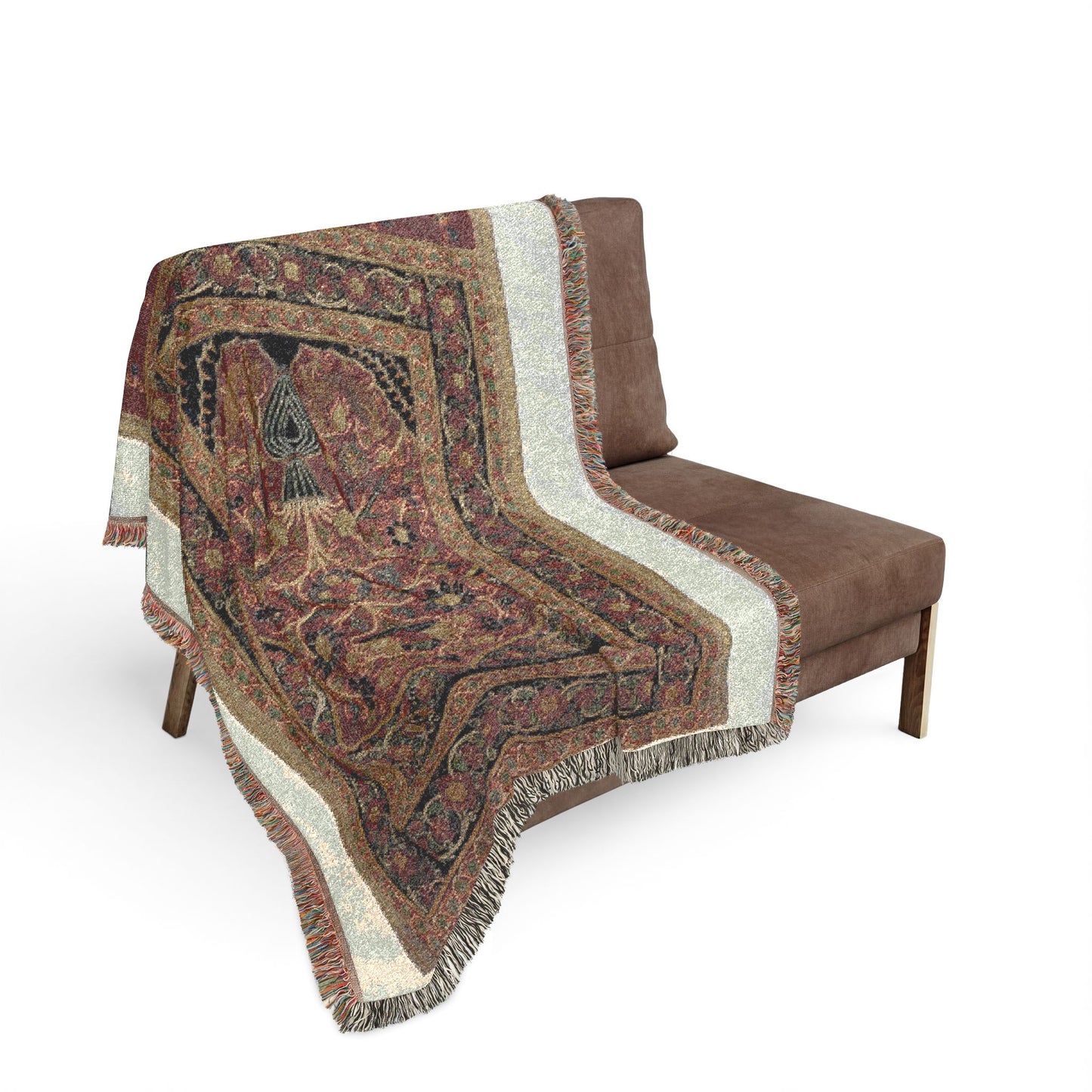 Royal Round Tent made for Muhammad Shah (wall panel with one design unit) Woven Throw Blanket