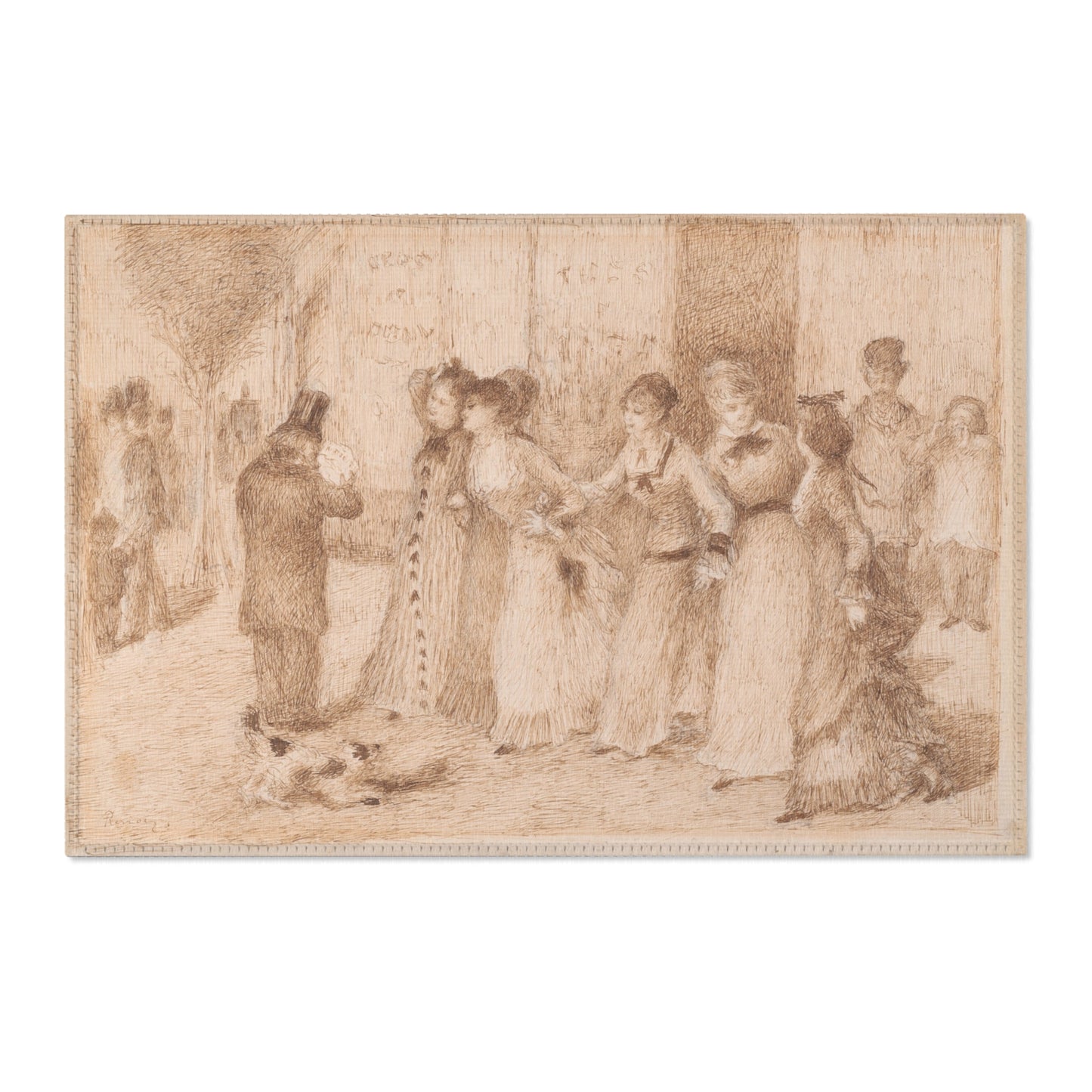 Pierre-Auguste Renoir - Workers' Daughters on the Outer Boulevard (Illustration for Émile Zola's L'Assommoir ) | Area Rug