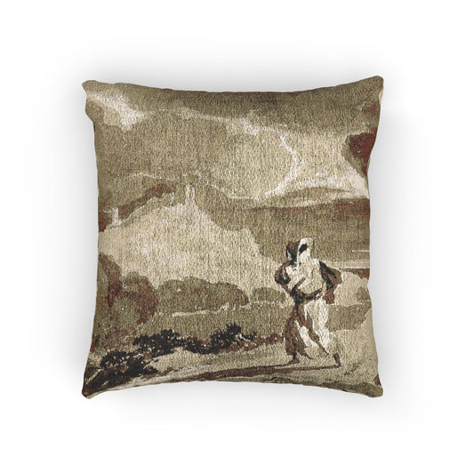 Woman with Baby Fleeing Across Moors — Constable Pillow