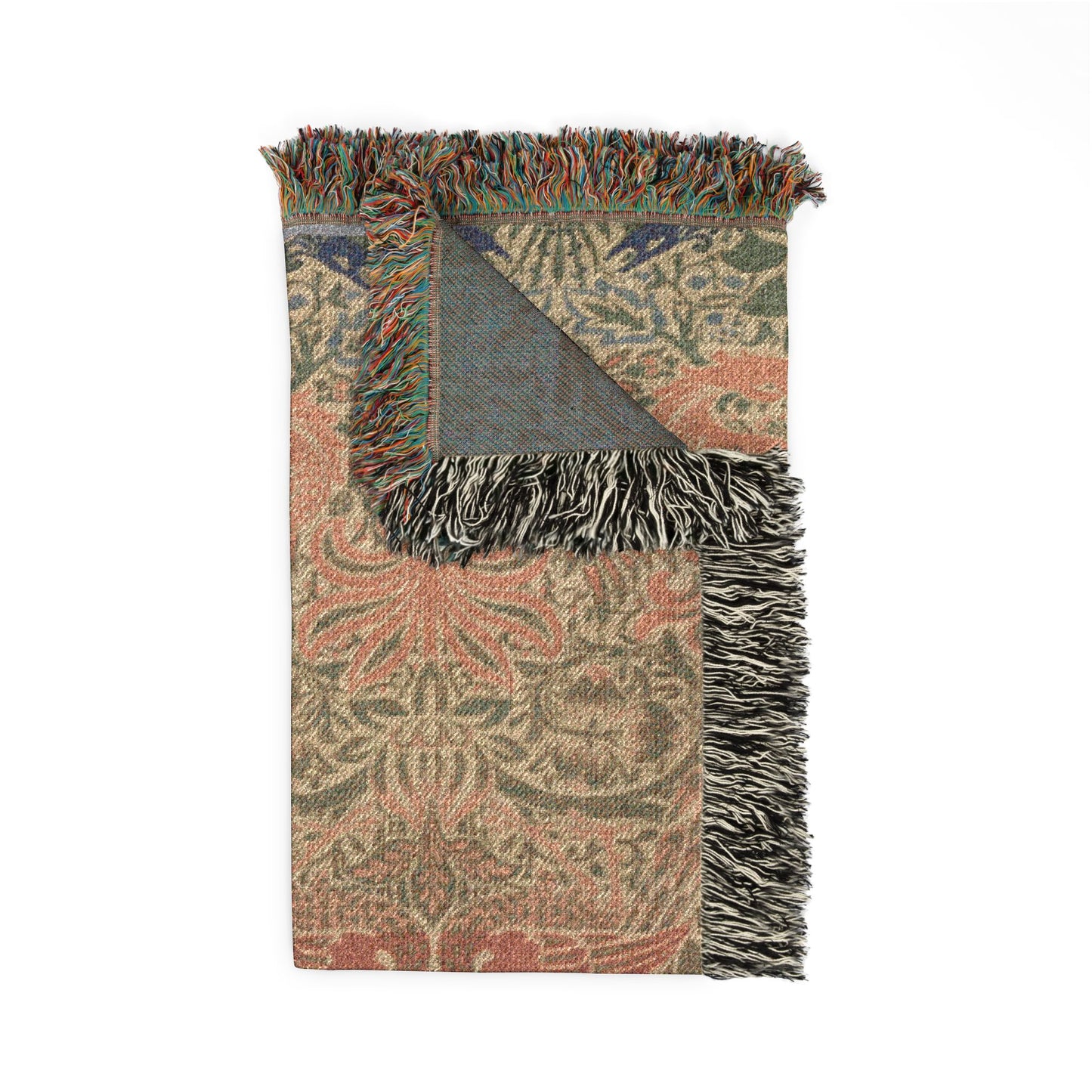 Peacock and Dragon Woven Throw Blanket
