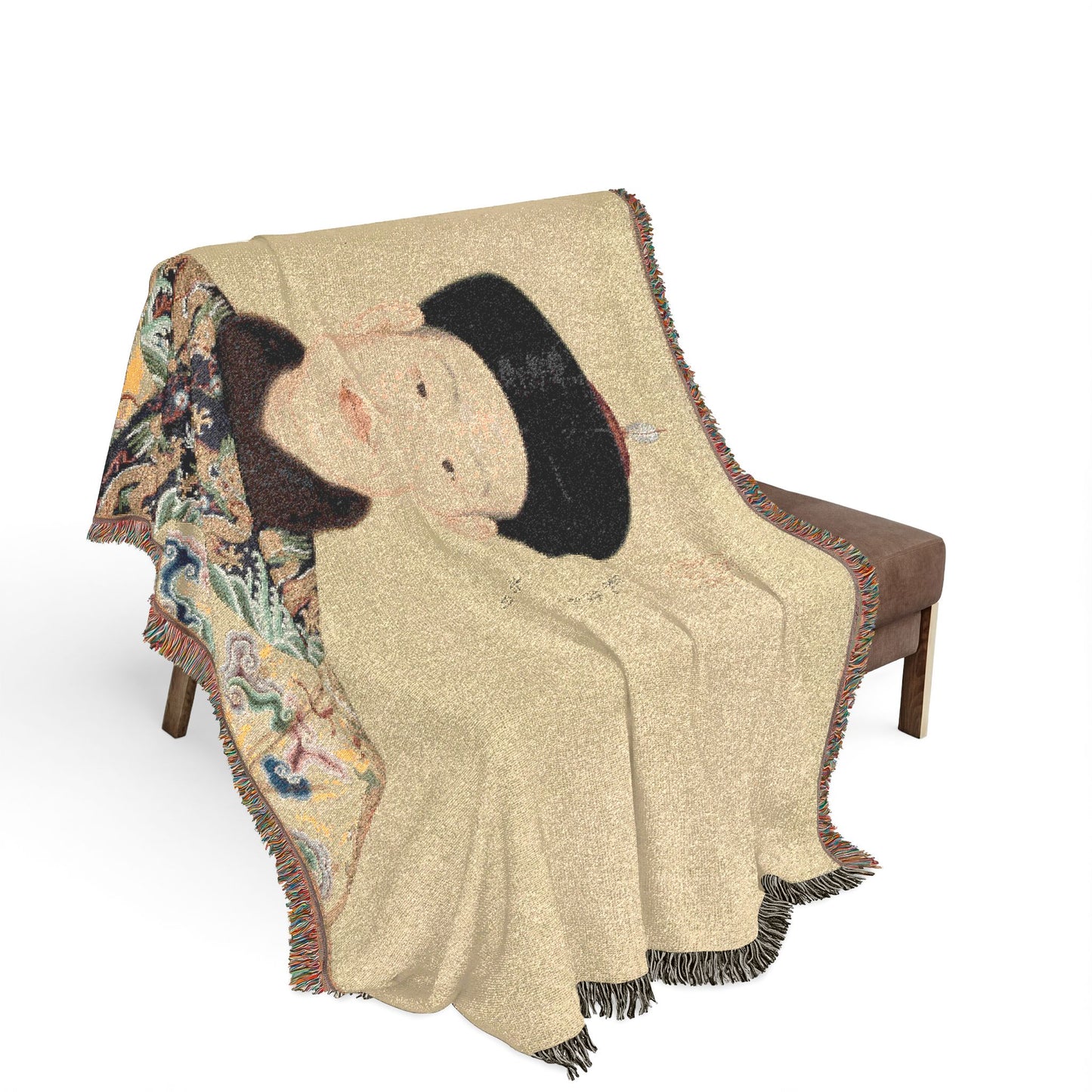 082_portraits-of-the-qianlong-emperor-and-his-tw | Woven Tapestry Blanket