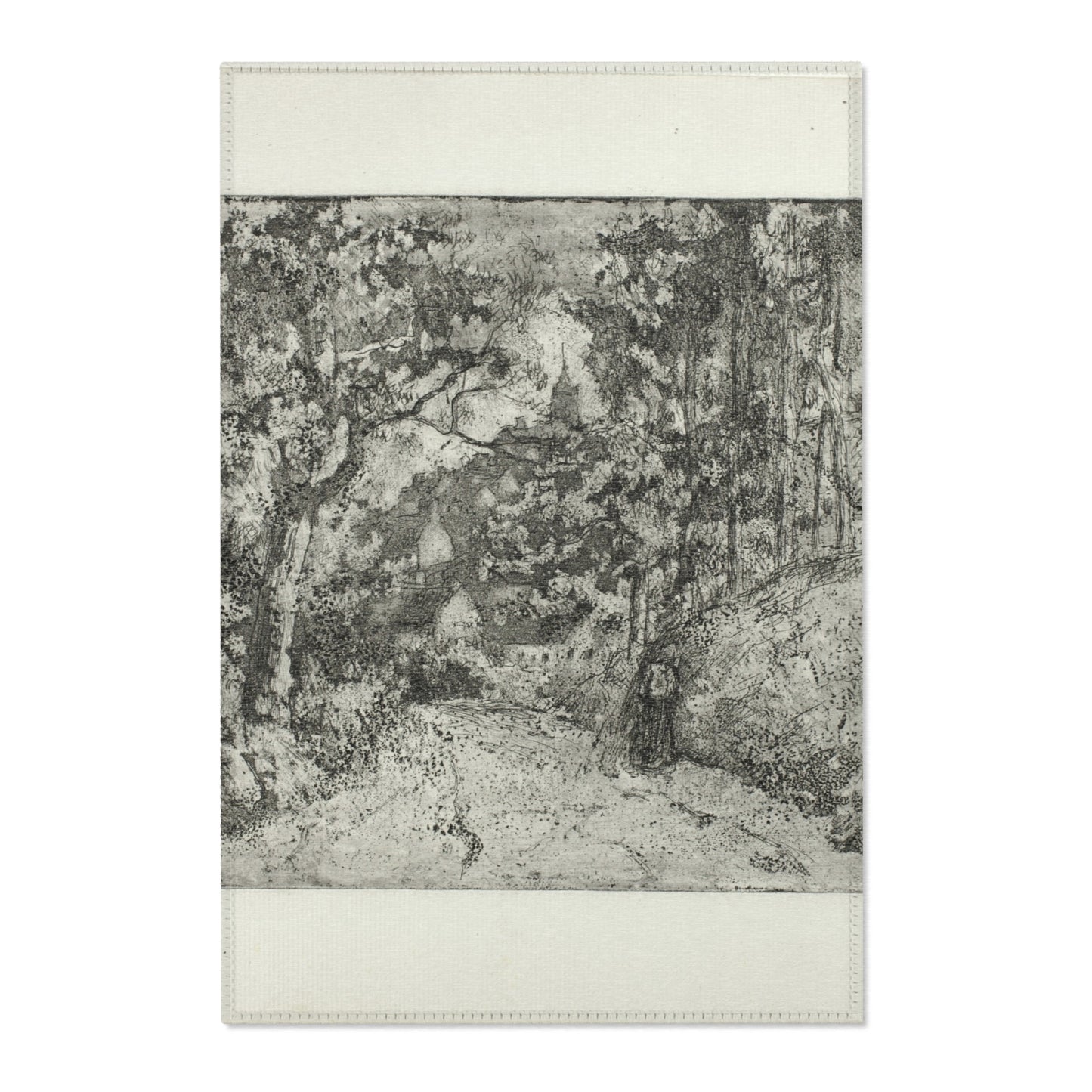 Camille Pissarro - Wooded Lane at Pontoise | Area Rug