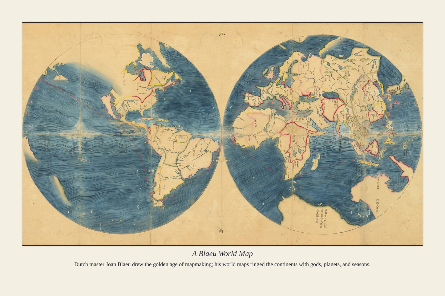A Blaeu World Map — antique art print