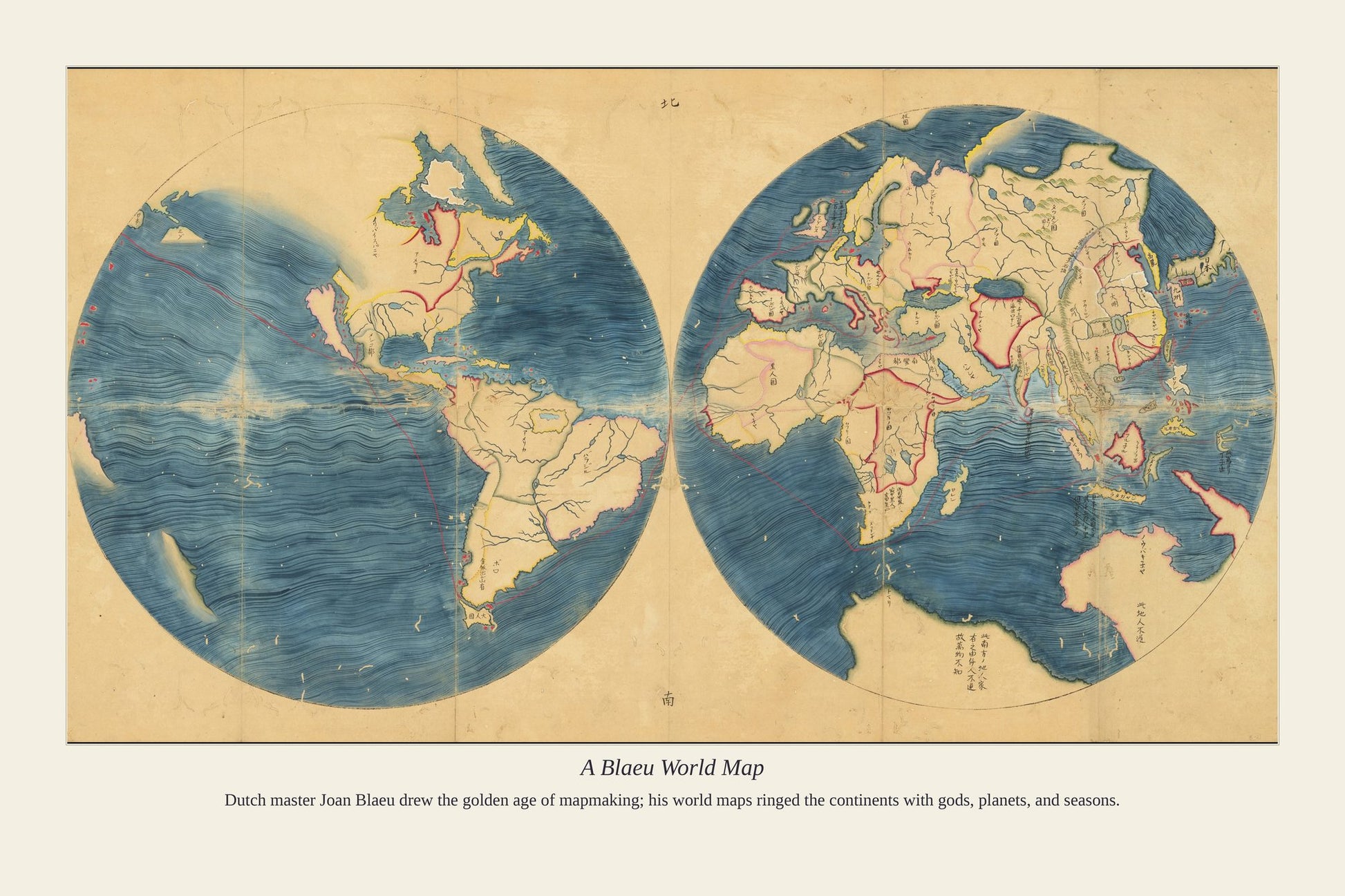 A Blaeu World Map — antique art print