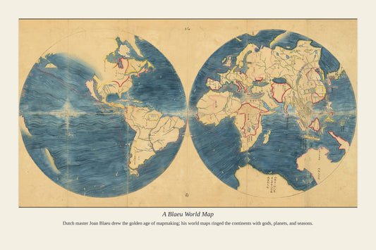 A Blaeu World Map — antique art print
