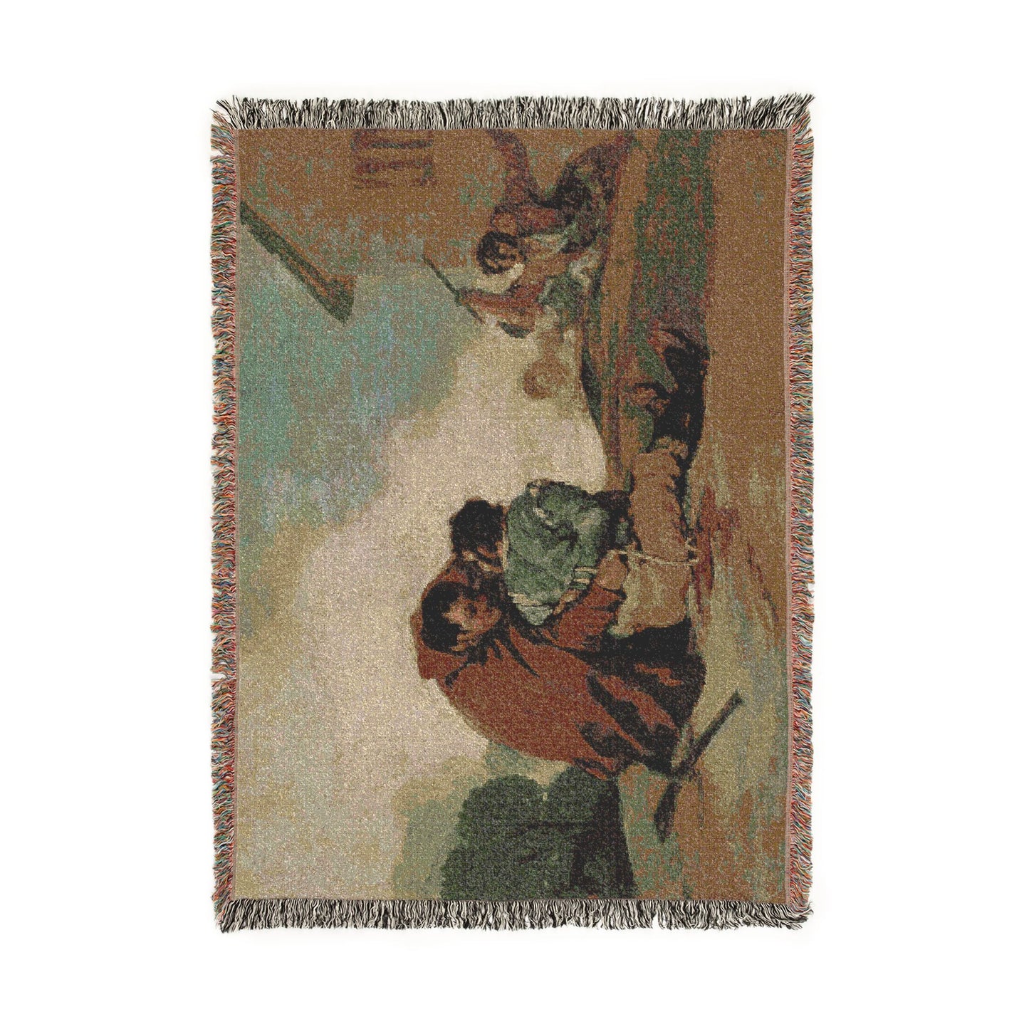 Francisco José de Goya y Lucientes - Friar Pedro Binds El Maragato with a Rope | Woven Tapestry Blanket