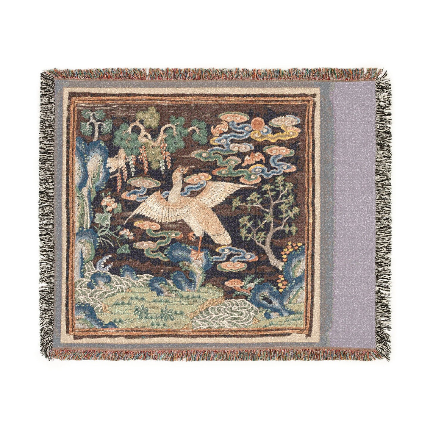 147_rank-badge-with-wild-goose | Woven Tapestry Blanket