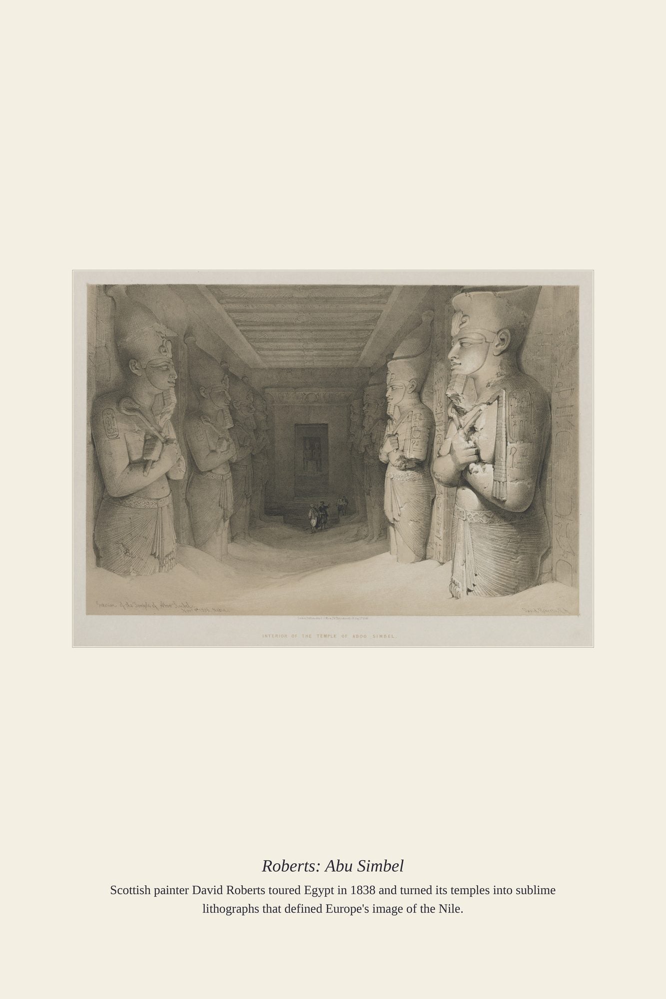 Roberts: Abu Simbel — antique art print