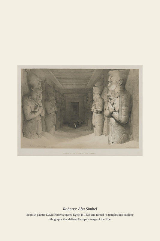 Roberts: Abu Simbel — antique art print