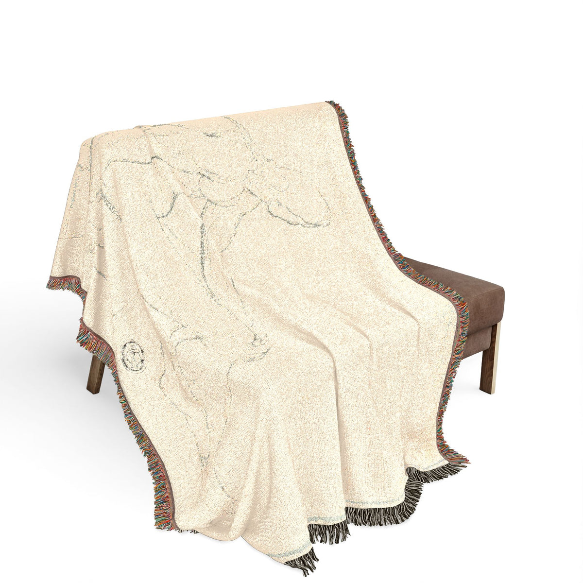 Seated Male Nude (style of David) Tapestry Blanket