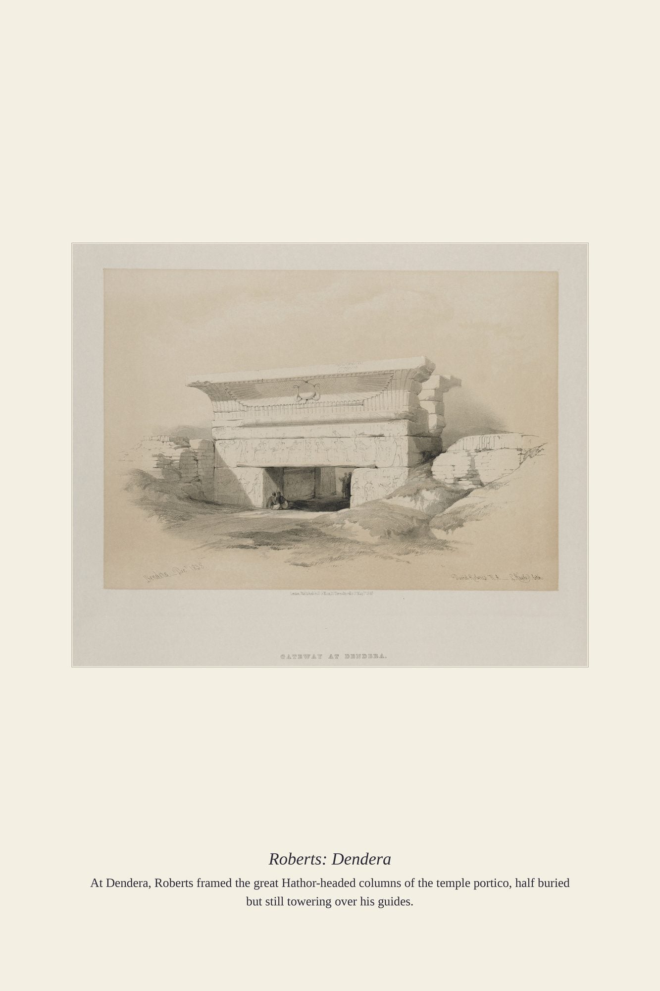 Roberts: Dendera — antique art print