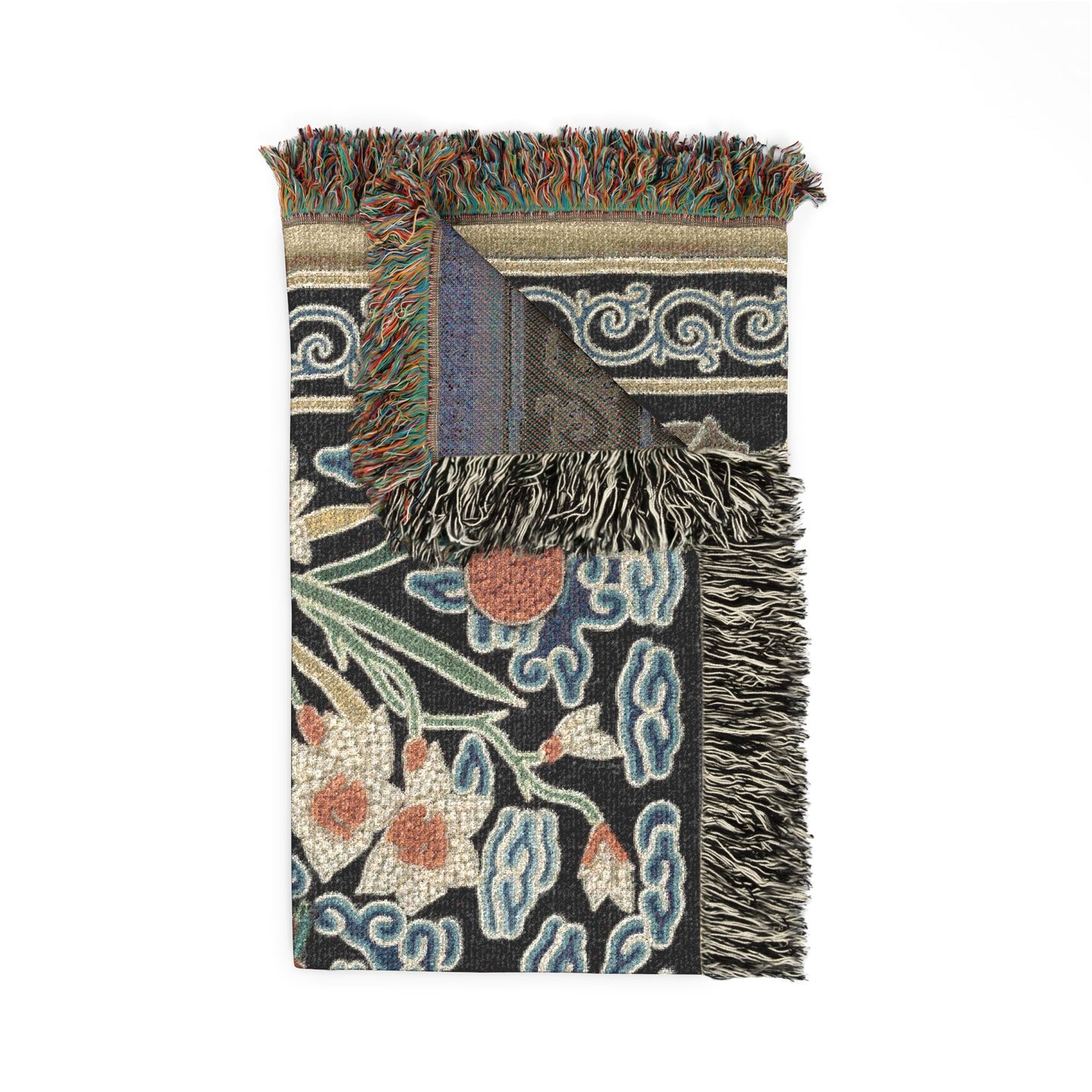 146_rank-badge-with-crane | Woven Tapestry Blanket