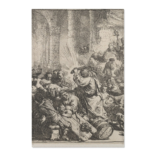 Christ Driving the Money Changers — Rembrandt Area Rug