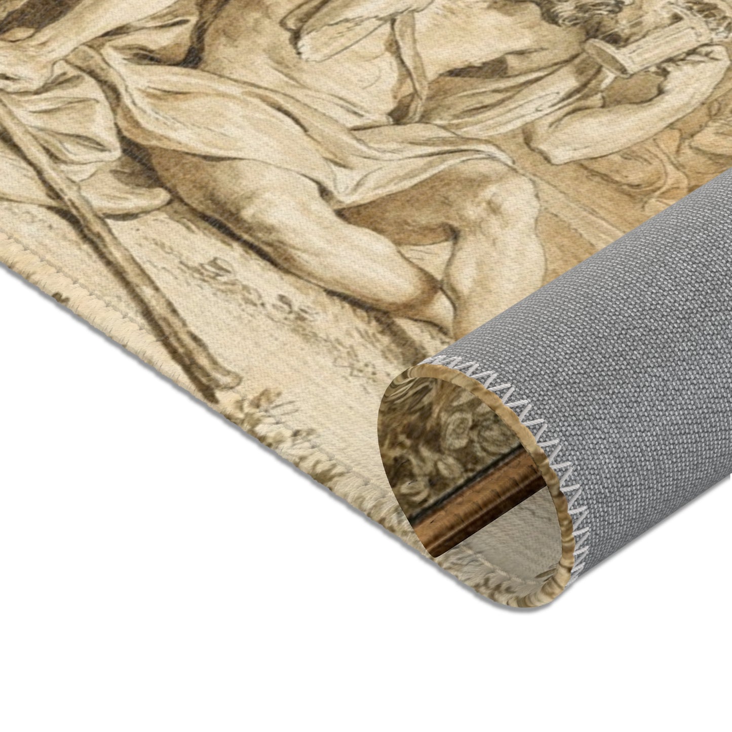Jean Michel Moreau - The Arrival of Jean-Jacques Rousseau to the Champs-Élysées | Area Rug