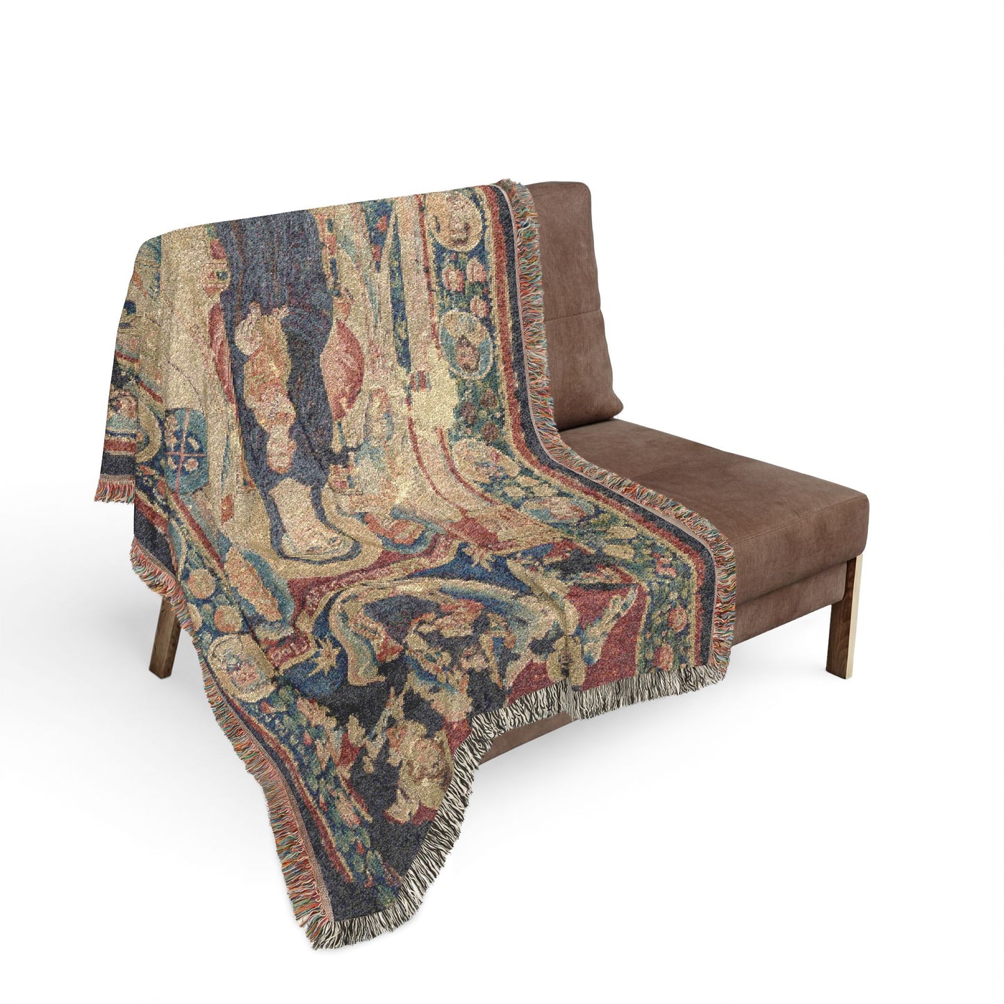 Icon of the Virgin and Child Woven Throw Blanket
