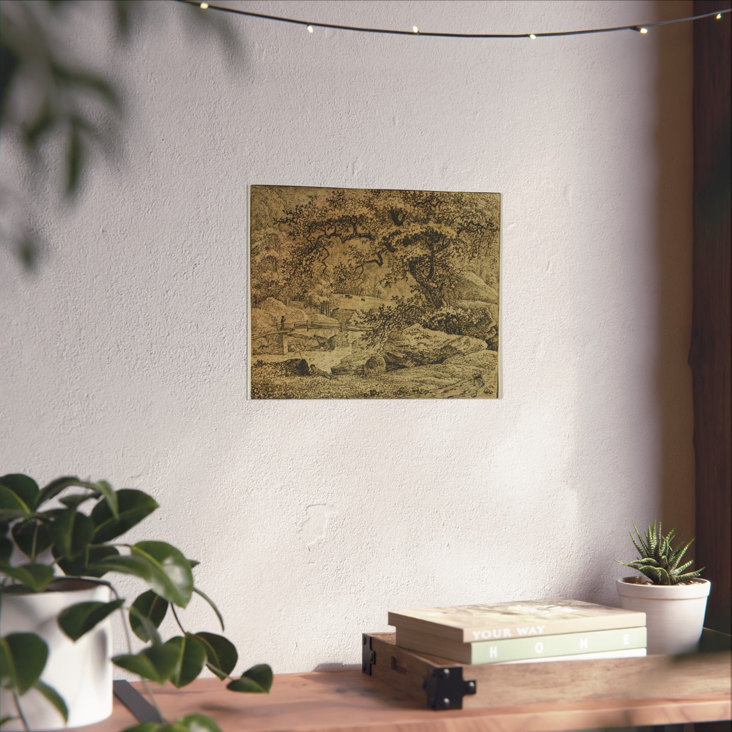 Jacob van Ruisdael - Landscape with Figure Resting Under Tree by Stream | Fine Art Poster