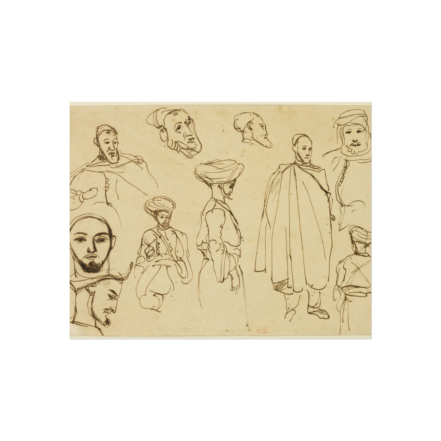 Eugène Delacroix - Sketches of Algerian Men | Fine Art Poster