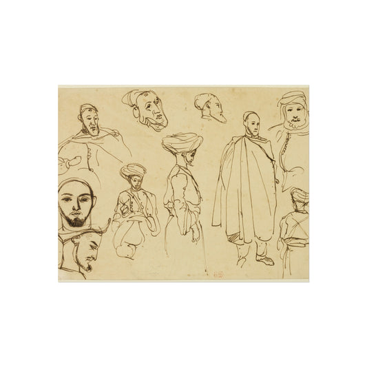 Sketches of Algerian Men — Eugène Delacroix Fine Art Poster