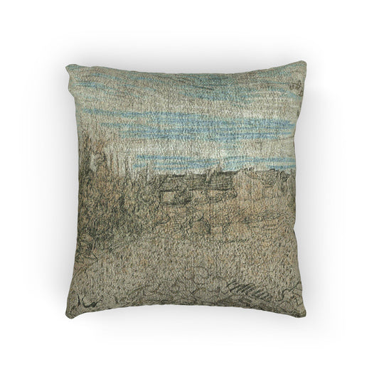 Cottages with a Woman Working — Van Gogh Pillow