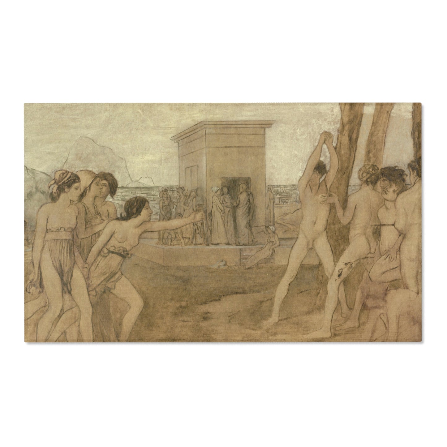 Hilaire Germain Edgar Degas - Young Spartan Girls Challenging Boys | Area Rug